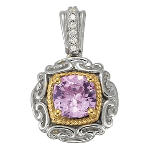 Pendants Color Cushion (0.03 ct. tw.) — White Gold