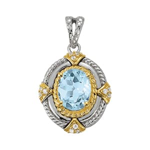 Pendants Color Oval (0.06 ct. tw.) — White Gold