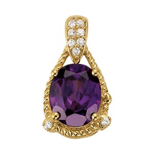 Pendants Color Oval (0.06 ct. tw.) — White Gold