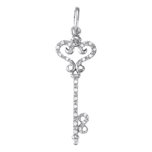 Heart Shape Key Pendant (0.1 ct. tw.) — White Gold