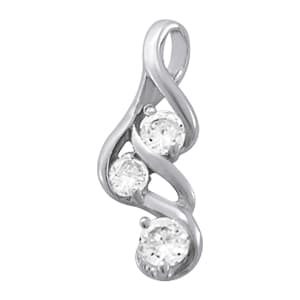 3-Stone Fashion Pendant (0.3 ct. tw.) — White Gold