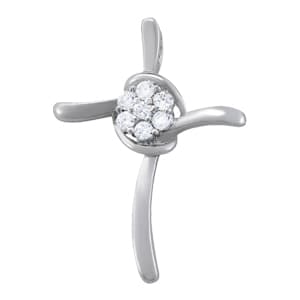 Pendants Religious Crosses (0.28 ct. tw.) — White Gold