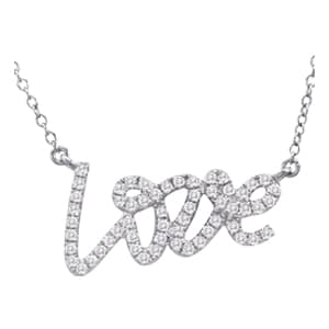 Love Script Pendant (0.29 ct. tw.) — White Gold