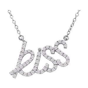 Kiss Pend Script Diamonds (0.29 ct. tw.) — White Gold