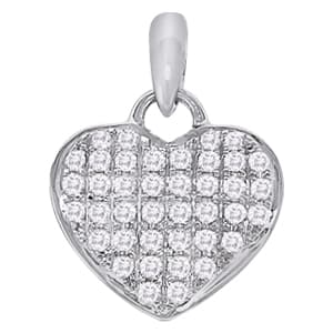 Pendants Heart (0.19 ct. tw.) — White Gold