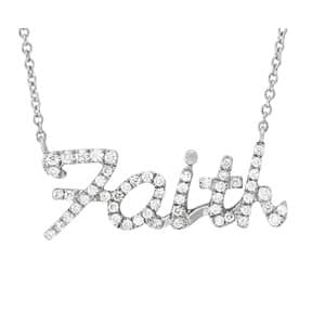 Pendants Religious Novelty (1/4 ct. tw.) — White Gold