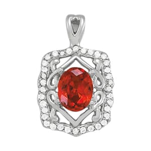 Pendants Color Oval (0.22 ct. tw.) — White Gold