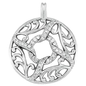 Vintage Inspired Filigree Pendant (1/4 ct. tw.) — White Gold