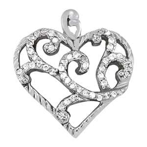 Pendants Heart (1/4 ct. tw.) — White Gold