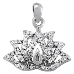 Lotus Flower Cluster Pendant (0.22 ct. tw.) — White Gold