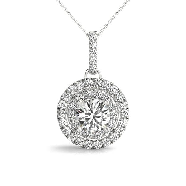 Circle Double Halo Round Pendant (0.31 ct. tw.) — View 1