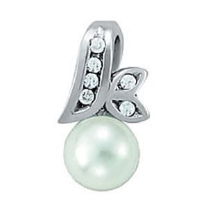 Diamond Accented Pearl Pendant (1/8 ct. tw.)