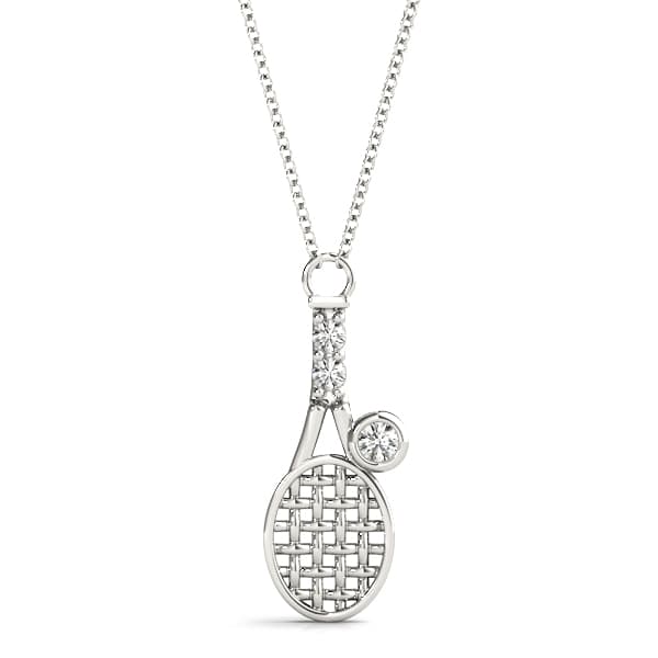 Bezel Tennis Racket Shape Pendant (0.06 ct. tw.) — View 1
