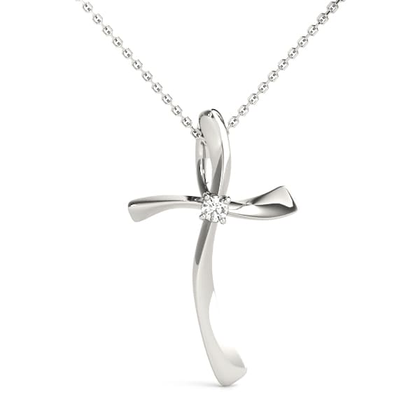Wavy Cross Pendants (0.03 ct. tw.) — View 1
