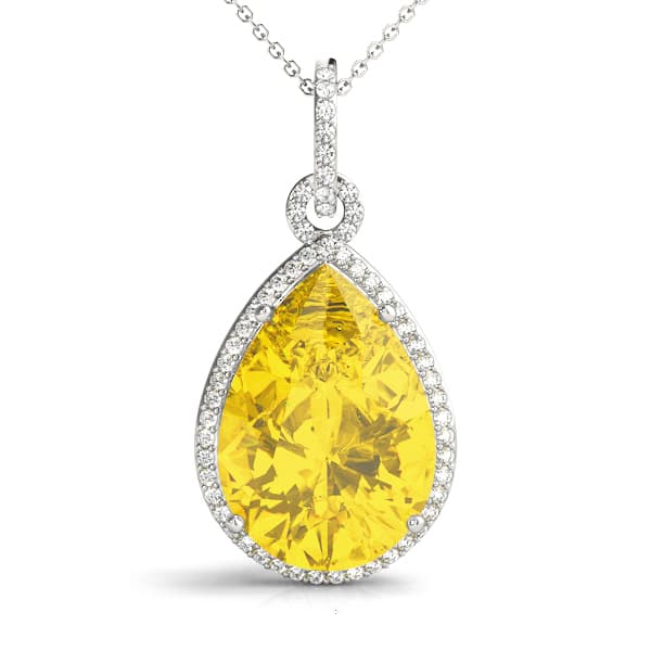 Solitaire Pear Shaped Fashion Pendant (1/4 ct. tw.) — White Gold
