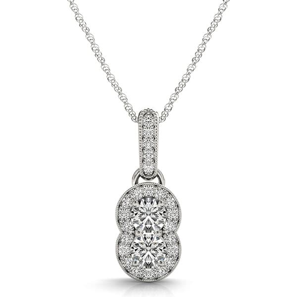 Two Stone Pendant — 1/4 CT (1/8 ct. tw.) — View 1