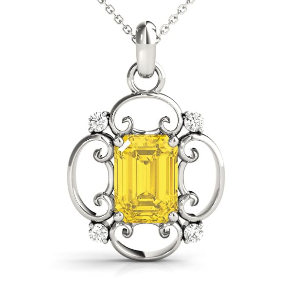 7x5 Ec Pendant (0.07 ct. tw.) — White Gold