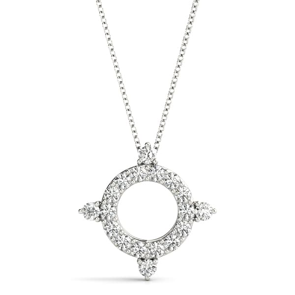 Circle Shape Prong Set Fashion Pendant (1/3 ct. tw.) — View 1