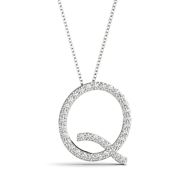 Initial Letter Q Pendants — Q (0.18 ct. tw.) — View 1