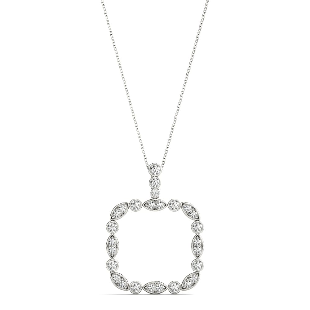 Square Fancy Shaped Bezel Set Miligrain Fashion Pendant (0.6 ct. tw.) — View 1