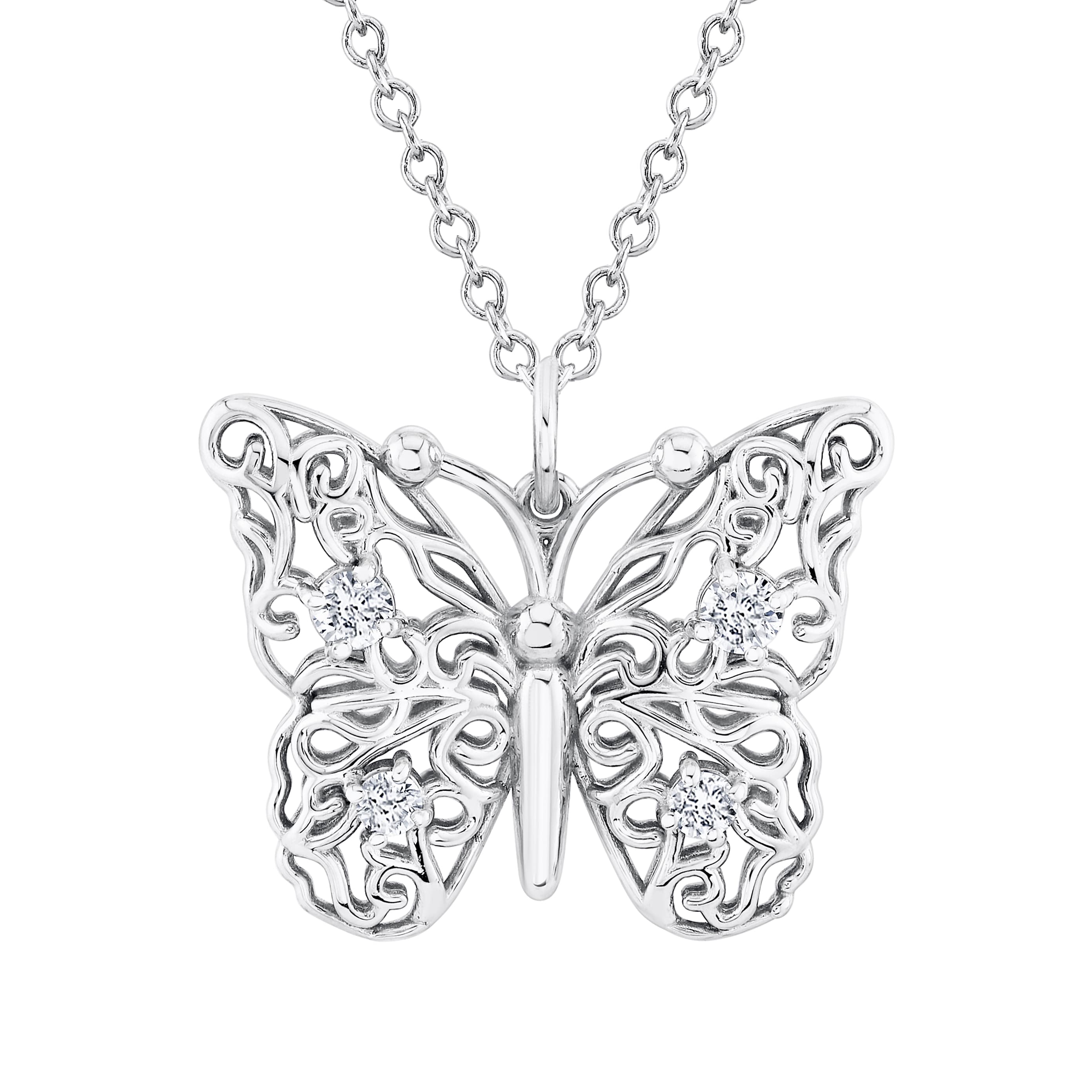 Light Weight Butterfly Pendant (0.1 ct. tw.) — View 1