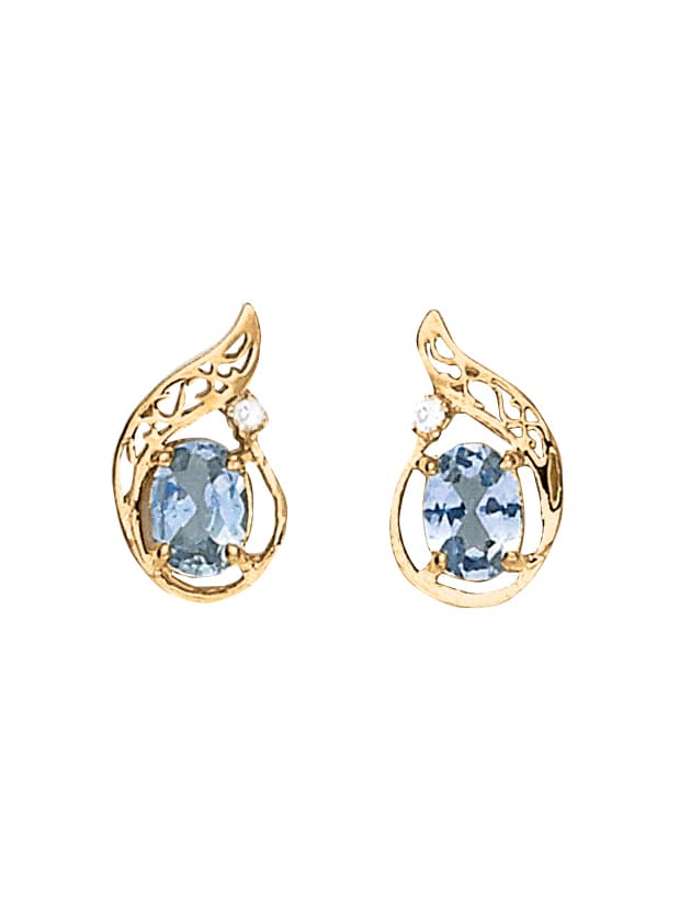 Oval Shaped Fashion Studs — LEFT (0.02 ct. tw.) — White Gold