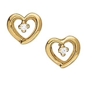 Accented Heart Shape Earrings (40126 ct. tw.) — White Gold