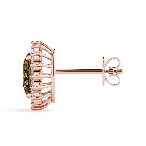 Oval Halo Earring Stud — 10 X 8 MM (0.48 ct. tw.) — Rose Gold