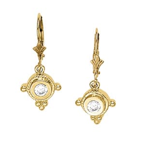 Bezel Set Fashion Drop Earrings (40169 ct. tw.) — White Gold
