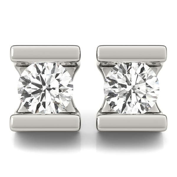 Bar Set Solitaire Studs — 1/8 CT (1/4 ct. tw.) — View 1