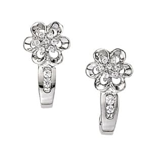 Earrings Hoop Earrings J-hoops (0.16 ct. tw.) — View 1