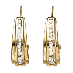 Single Row J Hoop Earrings (0.9 ct. tw.) — View 1