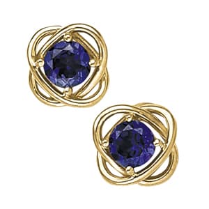 Earrings Color Round — White Gold