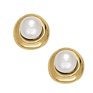 Earrings Color Pearl — 7 MM Pearl (1/2 ct. tw.) — White Gold