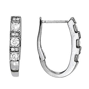 Earrings Hoop Earrings J-hoops (1/3 ct. tw.) — White Gold