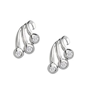 3-stone Earrings — LEFT (0.3 ct. tw.) — White Gold