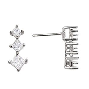 Earrings 3 Stone (3/8 ct. tw.) — White Gold