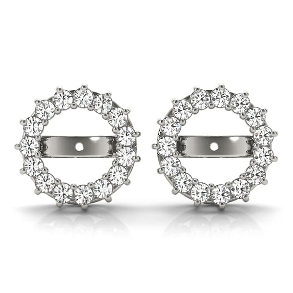 Round Halo Earring Jackets (8.2 mm) (1.2 ct. tw.) — View 1