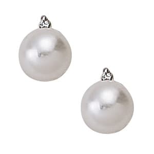 Pearl Fashion Earrings (0.03 ct. tw.) — White Gold