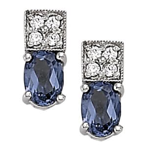 Earrings Color Oval (0.1 ct. tw.) — White Gold