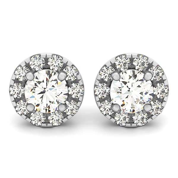 Round Halo Stud Earrings — 5/8 CT (0.3 ct. tw.) — View 1