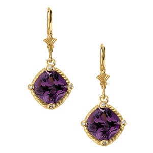 Cushion Shape Color Earrings (0.04 ct. tw.) — White Gold