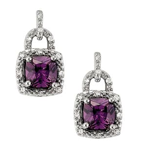 EARRINGS COLOR SQUARE &amp; CUSHION (0.06 ct. tw.) — White Gold