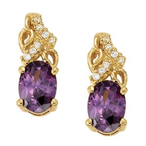 Earrings Color Oval — RIGHT (0.04 ct. tw.) — White Gold