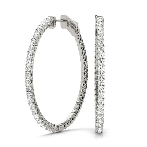 Round Vault Lock Hoop Earrings (2 ct. tw.) — View 1
