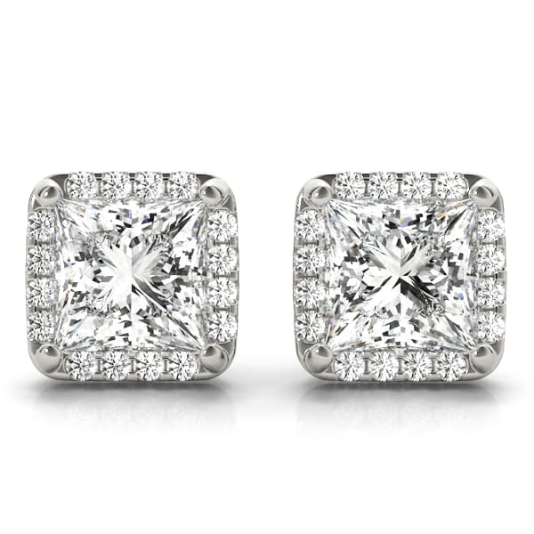 Square Halo Studs — 3.8X3.8 MM (0.16 ct. tw.) — View 1