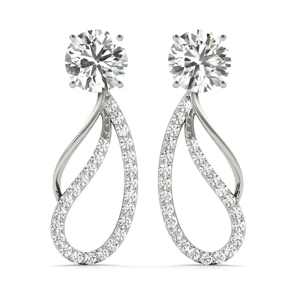 Round Pavé Freeform Drop Earrings Jacket — RIGHT (0.19 ct. tw.) — View 1