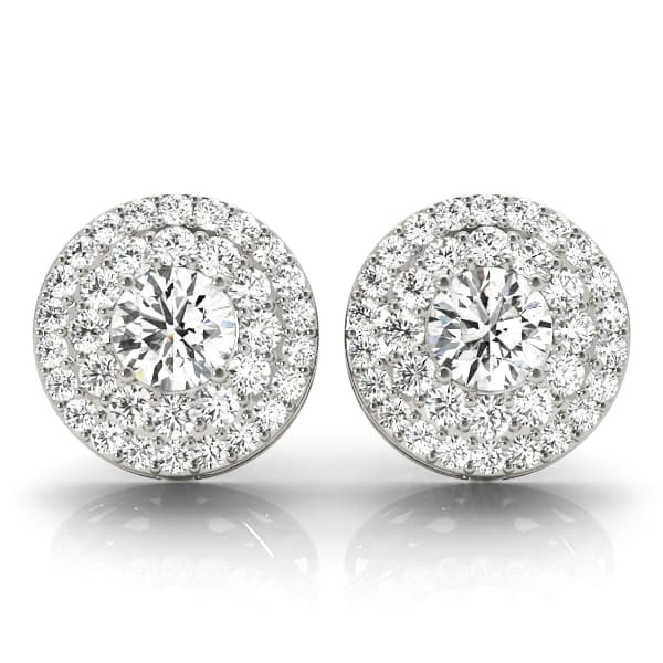 Round Double Halo Studs — 1/3 CT (7/8 ct. tw.) — View 1