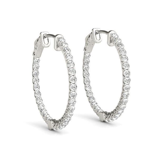 Round Shaped Inside-Out Hoop Earrings — .05,38MM (3 1/2 ct. tw.) — View 1