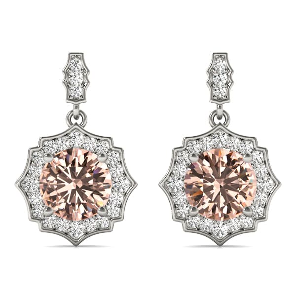 Vintage-Inspired Halo Drop Earrings — 1 CT (0.31 ct. tw.) — View 1